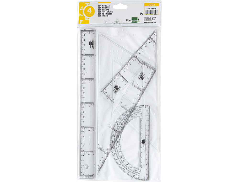 JOGO DE REGUAS CRISTAL LIDERPAPEL