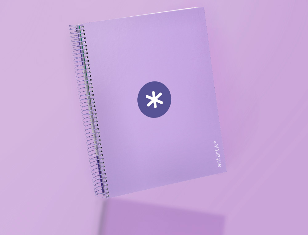 CADERNO ESPIRAL DIN A4 ANTARTIK CAPA FORRADA 120 F 100 GR QUADRICULA 5MM 5 BANDAS DE CORES COR LAVANDA