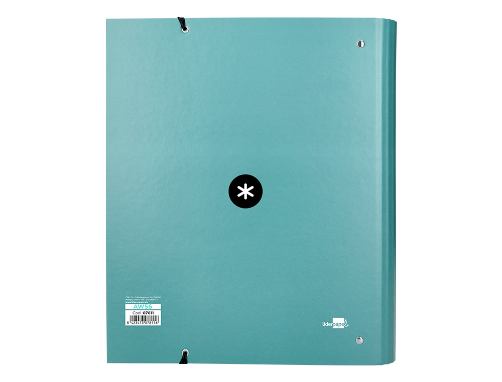 PASTA ANTARTIK COM RECARGA E ABA DIN A4 QUADRICULA 5MM FORRADA 4 ANEIS 40MM COR MENTA