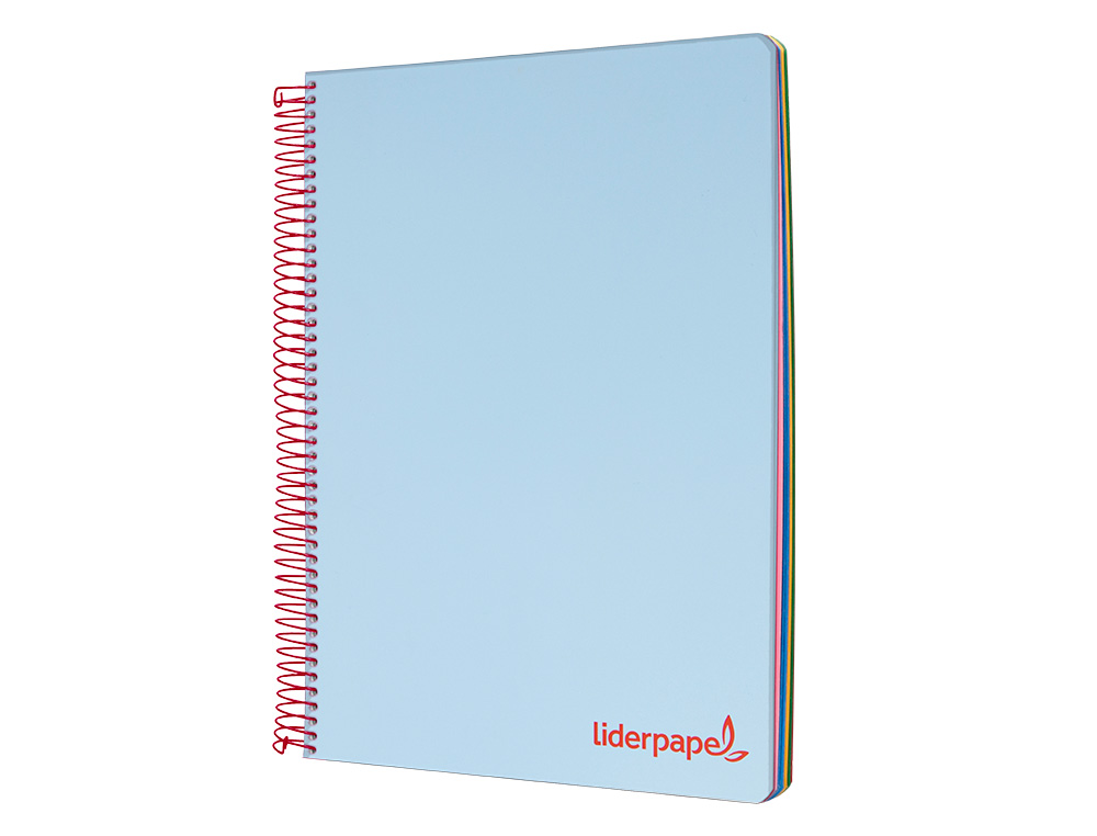 CADERNO ESPIRAL LIDERPAPEL WONDER MICRO DIN A4 CAPA PLASTICO 120 F 90 GR QUADRICULA 5 MM 5 BANDAS DE CORES 4 FUROS AZUL