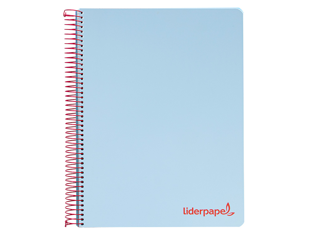 CADERNO ESPIRAL LIDERPAPEL WONDER MICRO DIN A5 CAPA PLASTICO 120 F 90 GR QUADRICULA 5MM 5 BANDAS DE CORES 6 FUROS AZUL