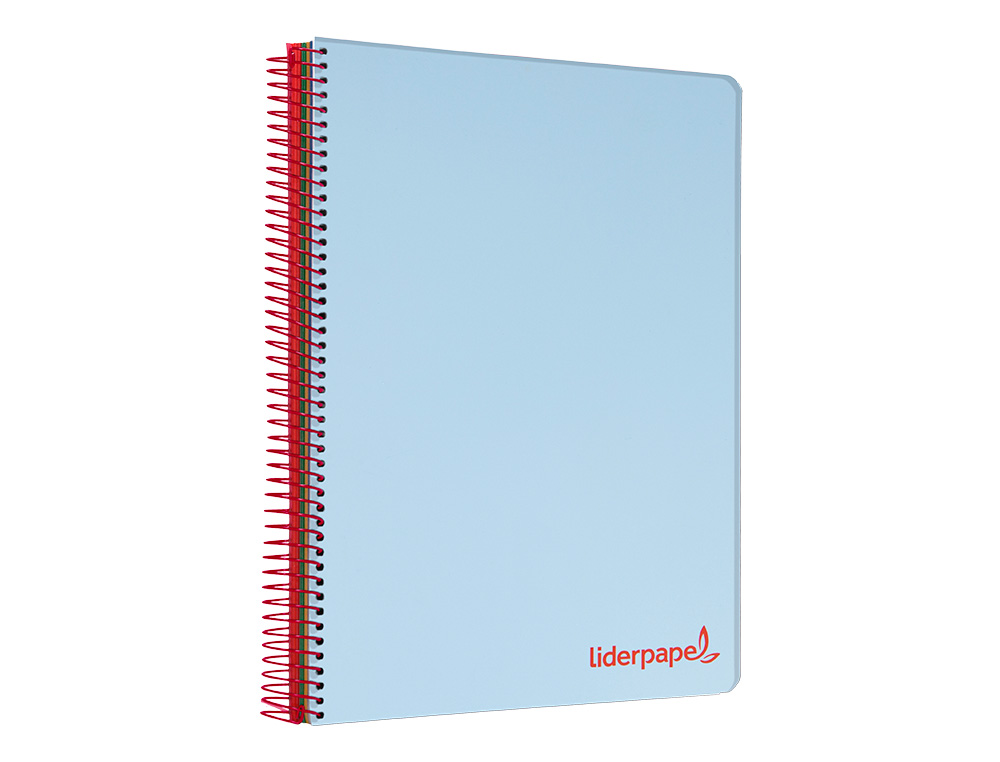 CADERNO ESPIRAL LIDERPAPEL WONDER MICRO DIN A5 CAPA PLASTICO 120 F 90 GR QUADRICULA 5MM 5 BANDAS DE CORES 6 FUROS AZUL
