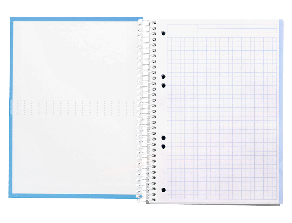 CADERNO ESPIRAL LIDERPAPEL CRAFTY MICRO DIN A5 CAPA FORRADA 120 F 90 GR QUADRICULA 5MM 5 BANDAS DE CORES 6 FUROS COR CEL