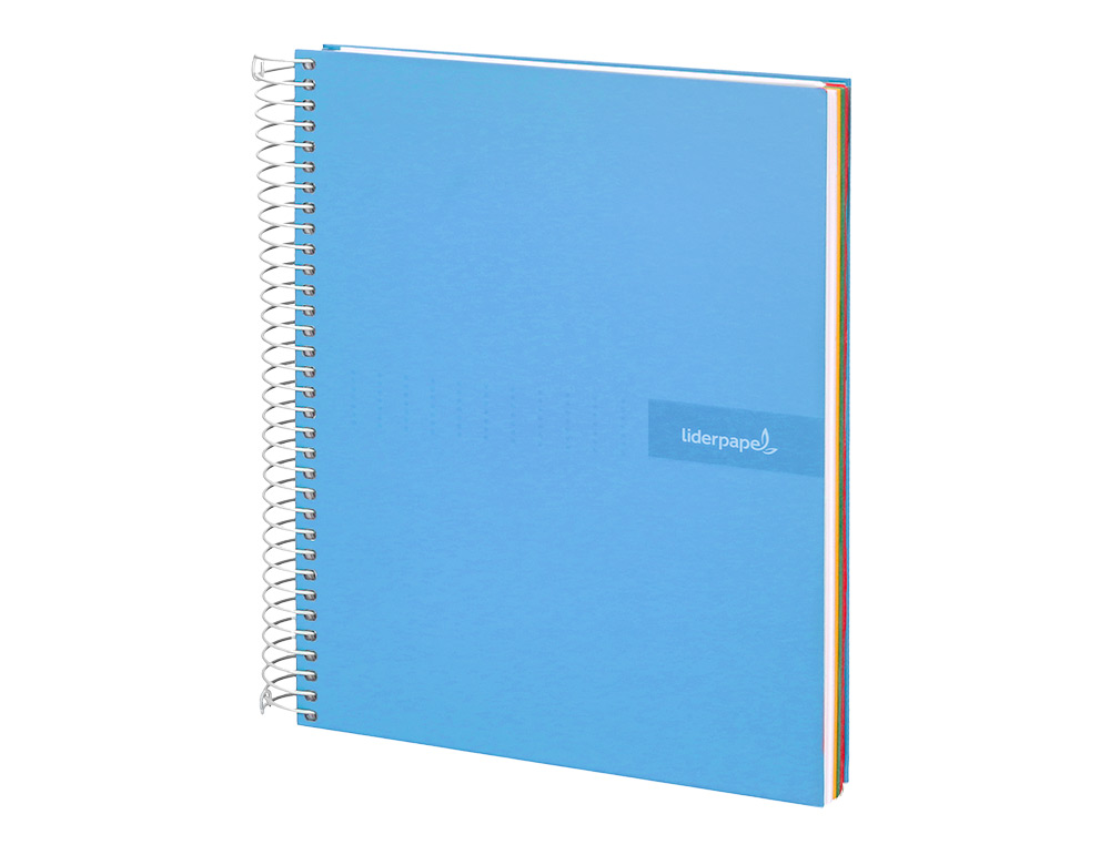 CADERNO ESPIRAL LIDERPAPEL CRAFTY MICRO DIN A5 CAPA FORRADA 120 F 90 GR QUADRICULA 5MM 5 BANDAS DE CORES 6 FUROS COR CEL
