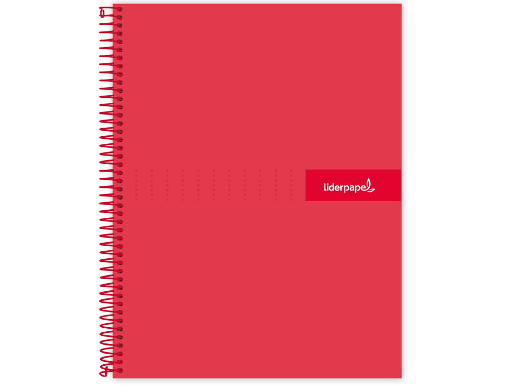 CADERNO ESPIRAL LIDERPAPEL CRAFTY MICRO DIN A5 CAPA FORRADA 120 F 90 GR QUADRICULA 5MM 5 BANDAS DE CORES 6 FUROS COR VER