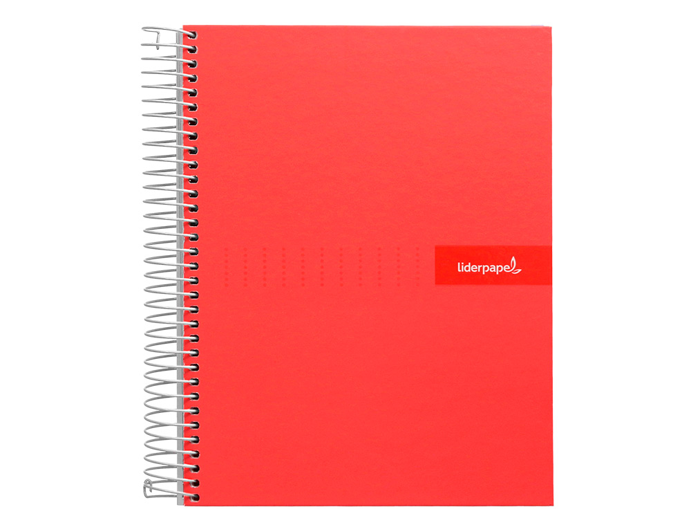 CADERNO ESPIRAL LIDERPAPEL CRAFTY MICRO DIN A5 CAPA FORRADA 120 F 90 GR QUADRICULA 5MM 5 BANDAS DE CORES 6 FUROS COR VER