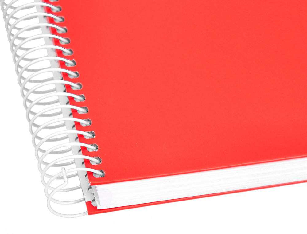 CADERNO ESPIRAL LIDERPAPEL CRAFTY MICRO DIN A5 CAPA FORRADA 120 F 90 GR QUADRICULA 5MM 5 BANDAS DE CORES 6 FUROS COR VER