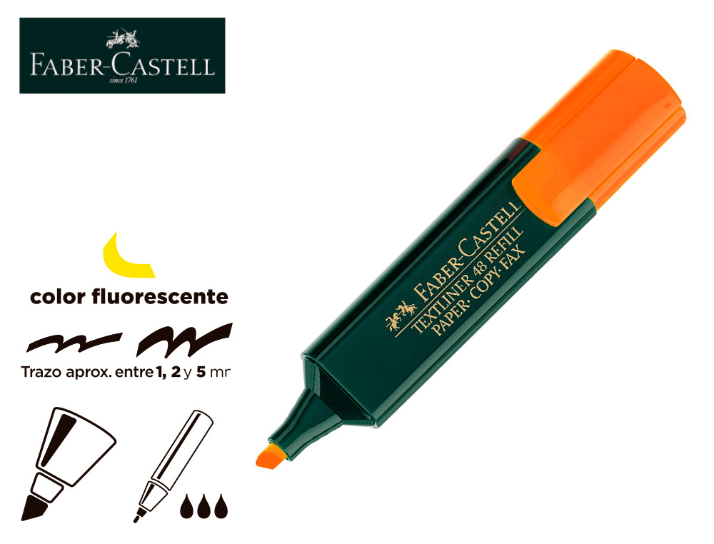 MARCADOR FLUORESCENTE FABER 48-15 LARANJA