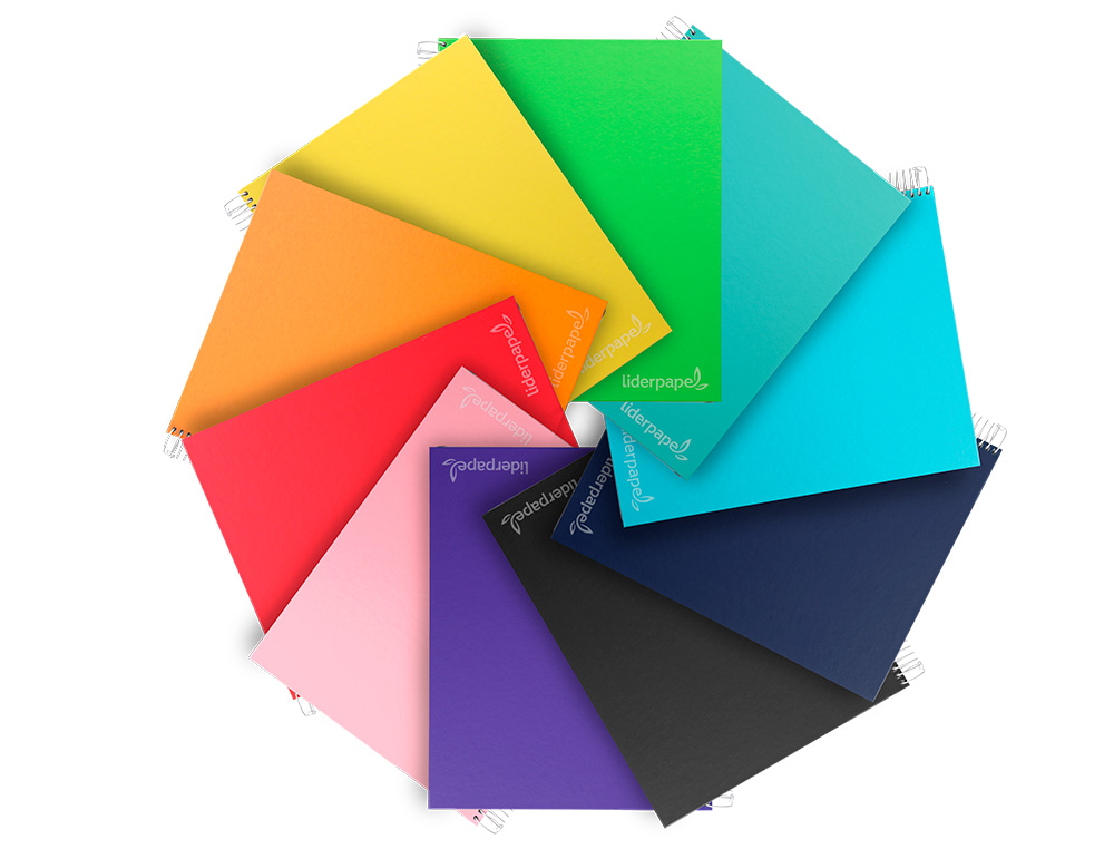 CADERNO ESPIRAL LIDERPAPEL DIN A5 JOLLY CAPA FORRADA 140 F 75 GR PAUTADO 5 BANDAS DE CORES 6 FUROS CORES SORTIDAS
