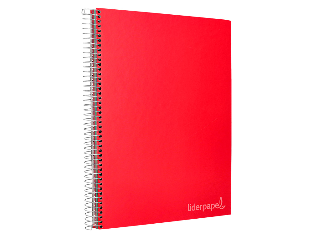 CADERNO ESPIRAL LIDERPAPEL DIN A5 JOLLY CAPA FORRADA 140 F 75 GR PAUTADO 5 BANDAS DE CORES 6 FUROS CORES SORTIDAS