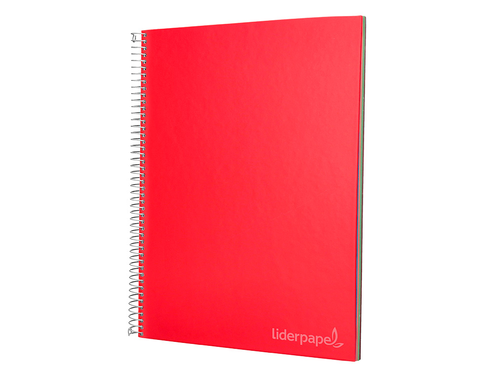 CADERNO ESPIRAL LIDERPAPEL DIN A5 JOLLY CAPA FORRADA 140 F 75 GR PAUTADO 5 BANDAS DE CORES 6 FUROS CORES SORTIDAS