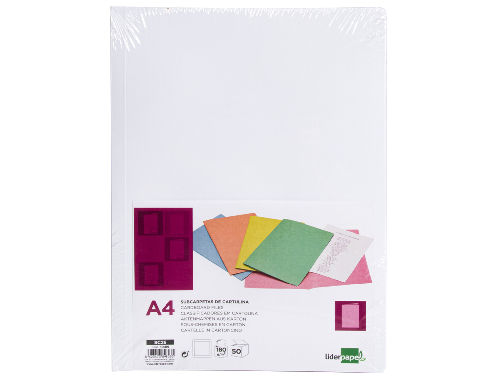 CLASSIFICADOR LIDERPAPEL DIN A4 BRANCO 180GR
