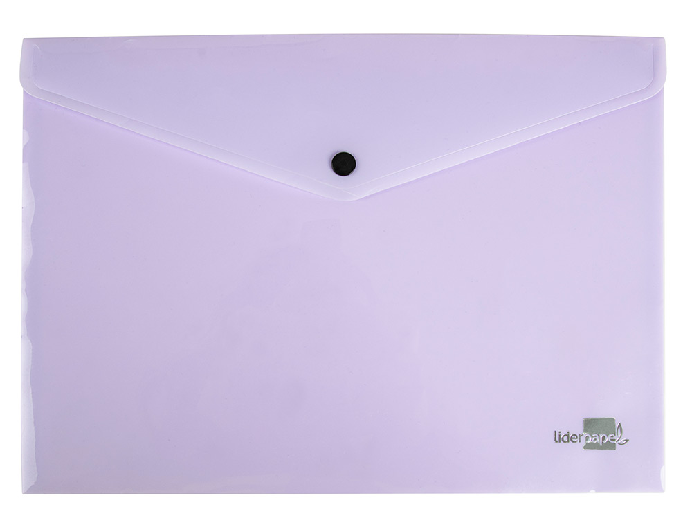 BOLSA PORTA DOCUMENTOS LIDERPAPEL COM MOLA DIN A4 LAVANDA OPACO 50 FOLHAS