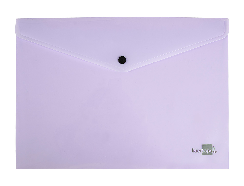 BOLSA PORTA DOCUMENTOS LIDERPAPEL COM MOLA DIN A4 LAVANDA OPACO 50 FOLHAS