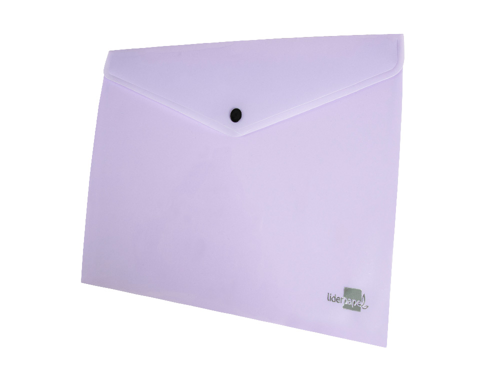 BOLSA PORTA DOCUMENTOS LIDERPAPEL COM MOLA DIN A4 LAVANDA OPACO 50 FOLHAS