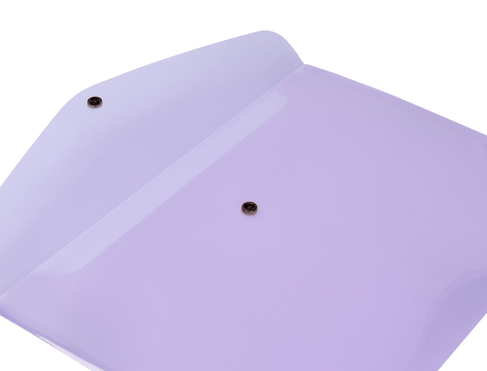BOLSA PORTA DOCUMENTOS LIDERPAPEL COM MOLA DIN A4 LAVANDA OPACO 50 FOLHAS