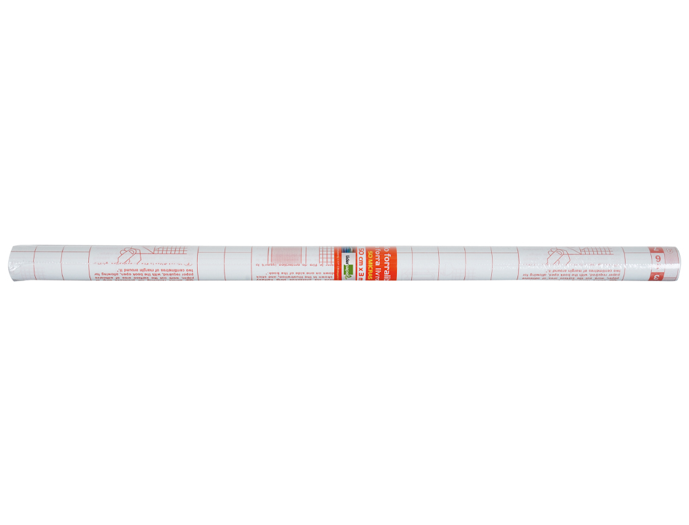ROLO PLASTICO ADESIVO FORRA LIVROS 0,50 MT X 1,50 MT 50 MICRONS