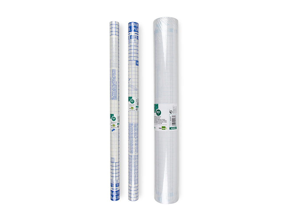 ROLO PLASTICO ADESIVO FORRA LIVROS 0,50 MT X 1,50 MT 50 MICRONS