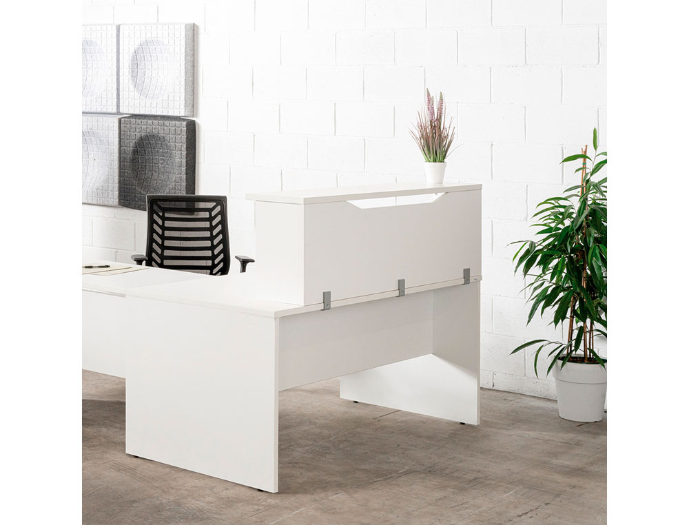 APOIO DE SECRETARIA ROCADA VALIDO PARA MESAS WORK METAL EXECUTIVE 120X30X40 CM ACABAMENTO AW04 BRANCO/BRANCO