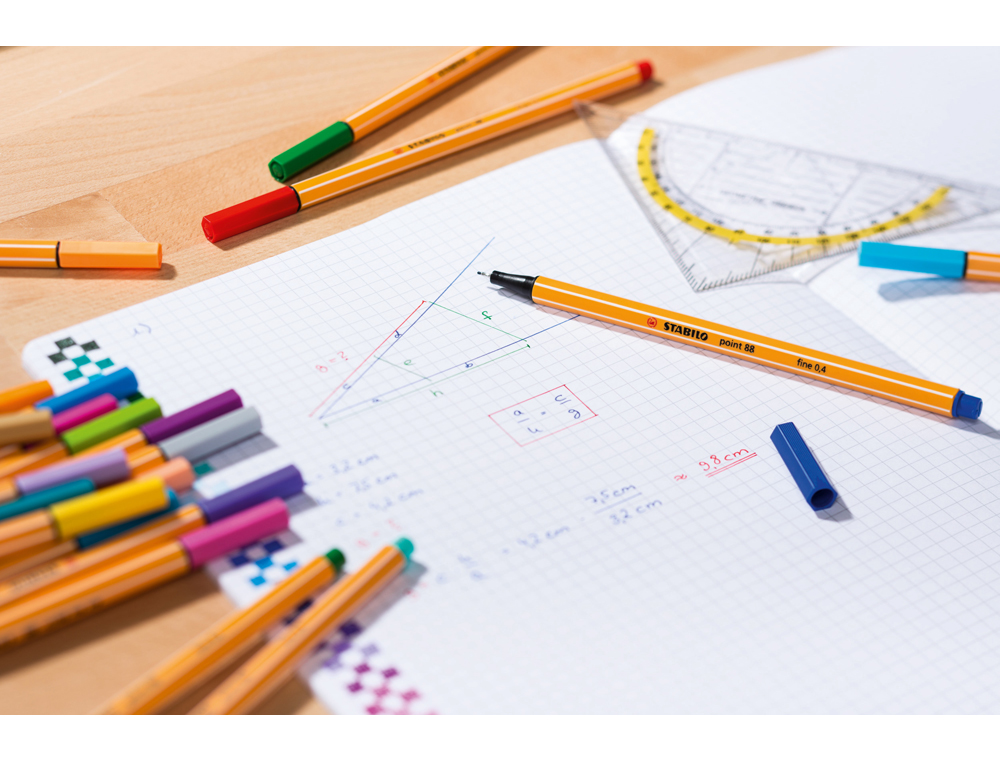 MARCADOR STABILO PONTA DE FIBRA POINT 88 CINZA AZULADO CLARO 0,4 MM