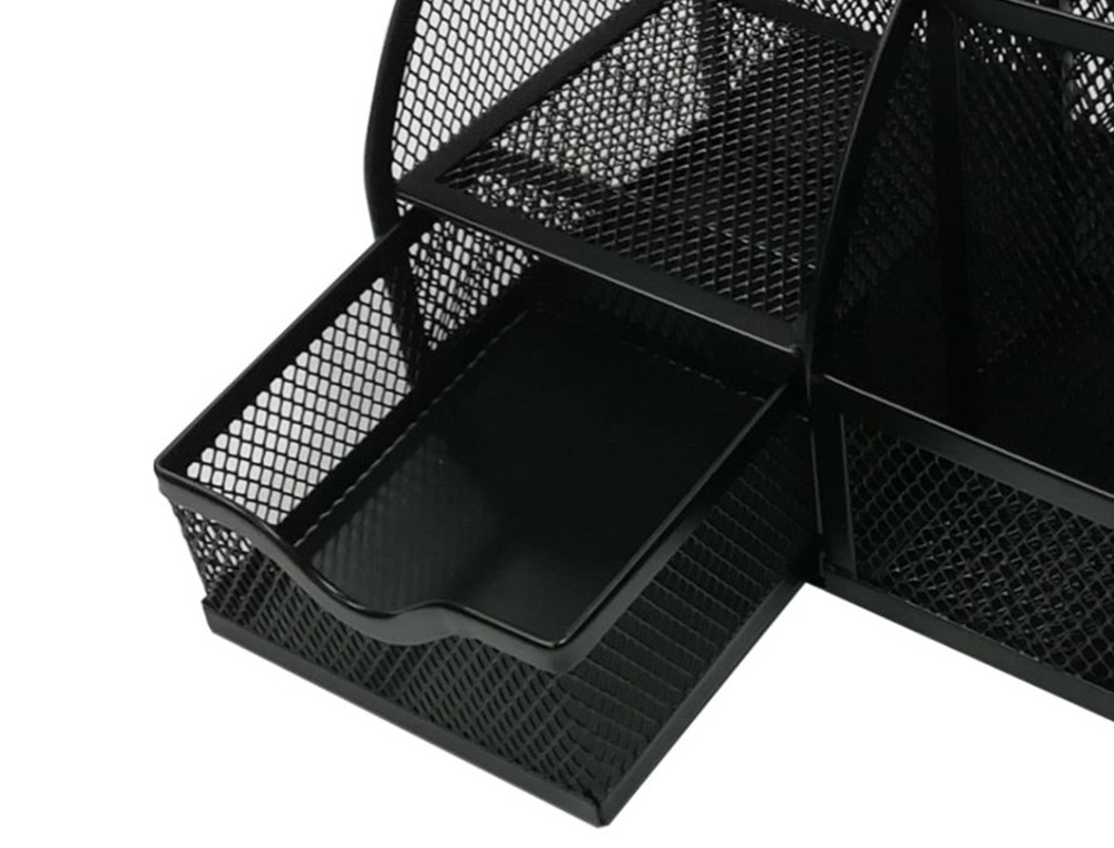 ORGANIZADOR DE SECRETARIA Q-CONNECT METALICO CURVO PRETO COM 5 DEPARTAMENTOS 220X140X130 MM