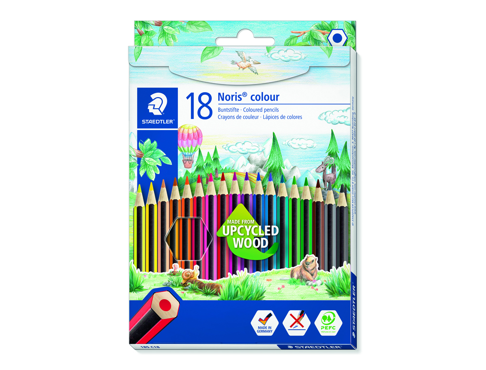 LAPIS DE COR STAEDTLER WOPEX ECOLOGICO 18 CORES EM CAIXA DE CARTAO