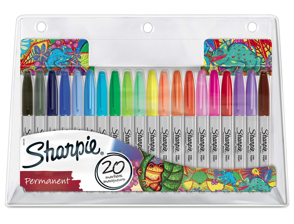 MARCADORES SHARPIE PERMANENTE PONTA FINA BLISTER DE 20 UNIDADES CORES SORTIDAS