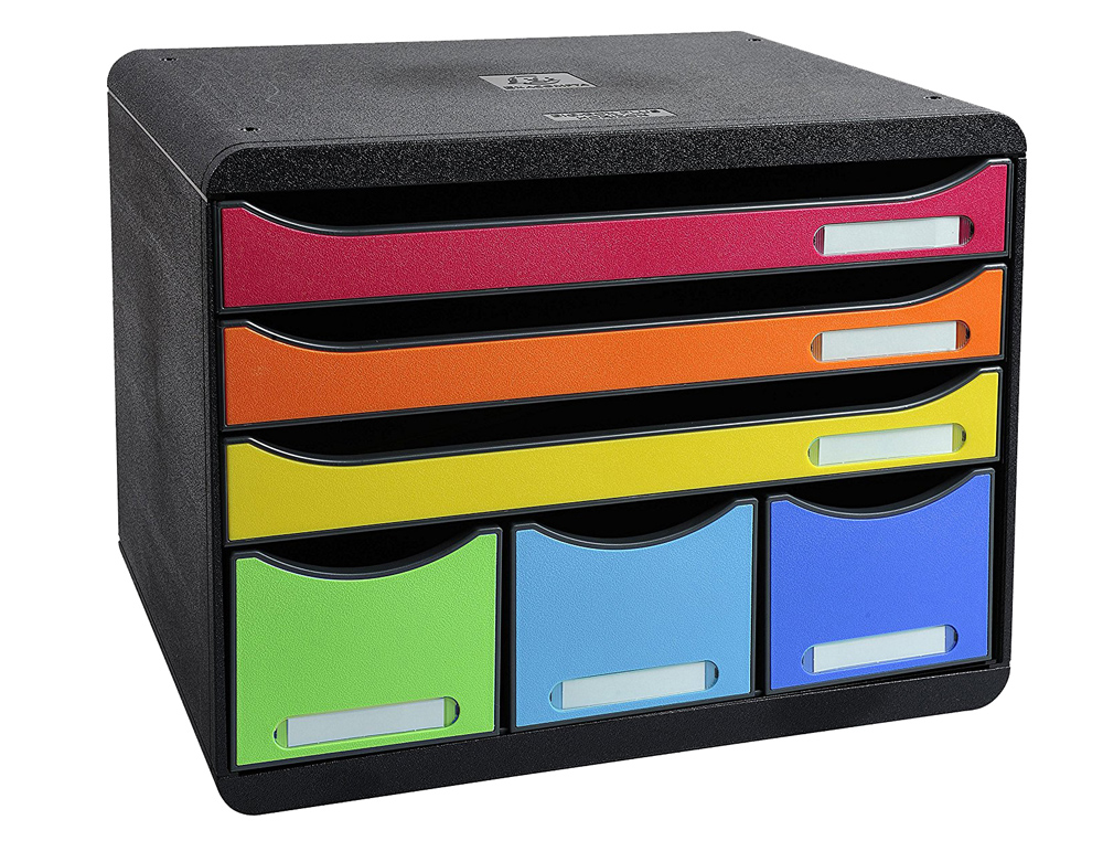 BLOCO CLASSIFICADOR EXACOMPTA IDERAMA ARLEQUIN 6 GAVETAS MULTICOLORES 270X355X271 MM