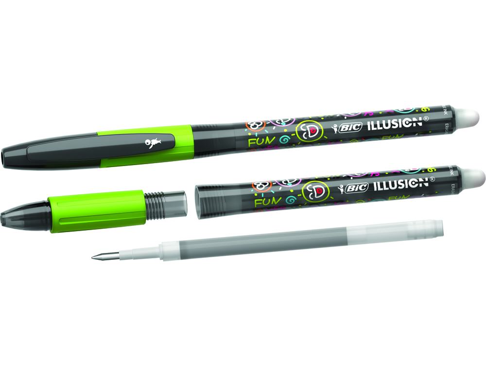 ESFEROGRAFICA BIC GELOCITY ILLUSION APAGAVEL PRETO PONTA DE 0,7 MM