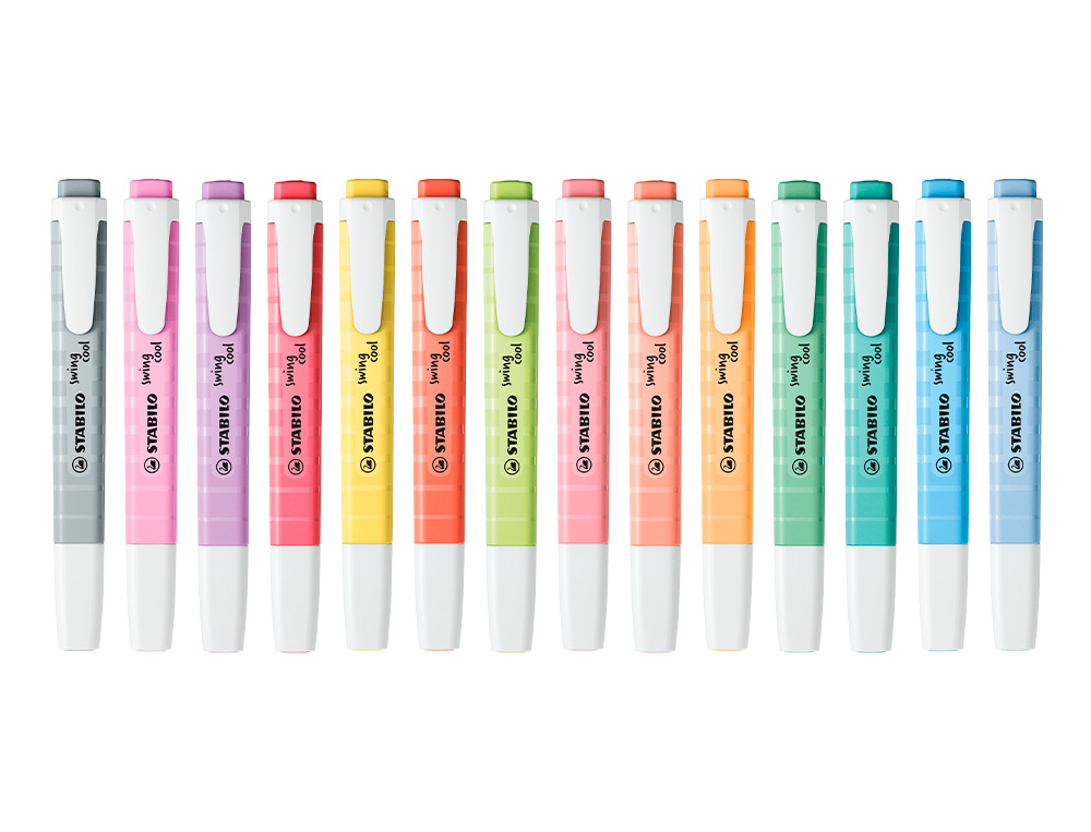 MARCADOR FLUORESCENTE STABILO SWING COOL PASTEL EXPOSITOR DE48 UNIDADES CORES SORTIDAS