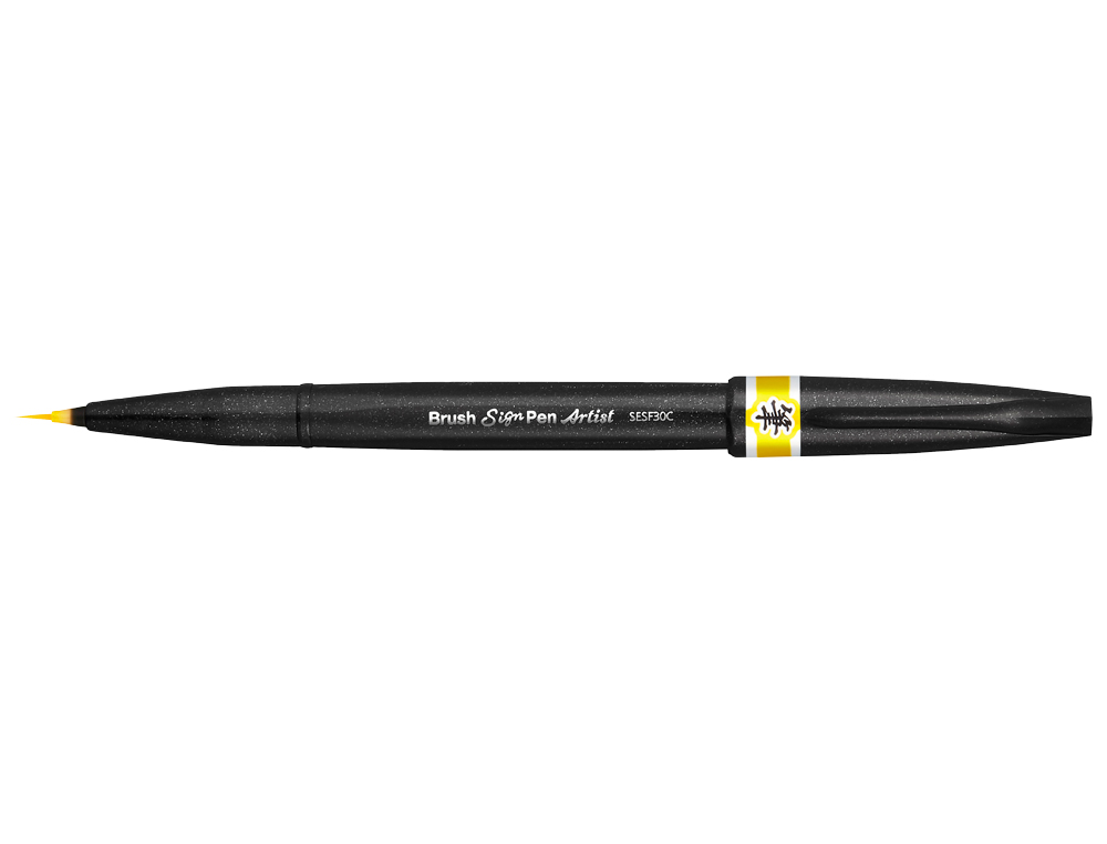 CANETA PINCEL PENTEL ARTIST COR AMARELO