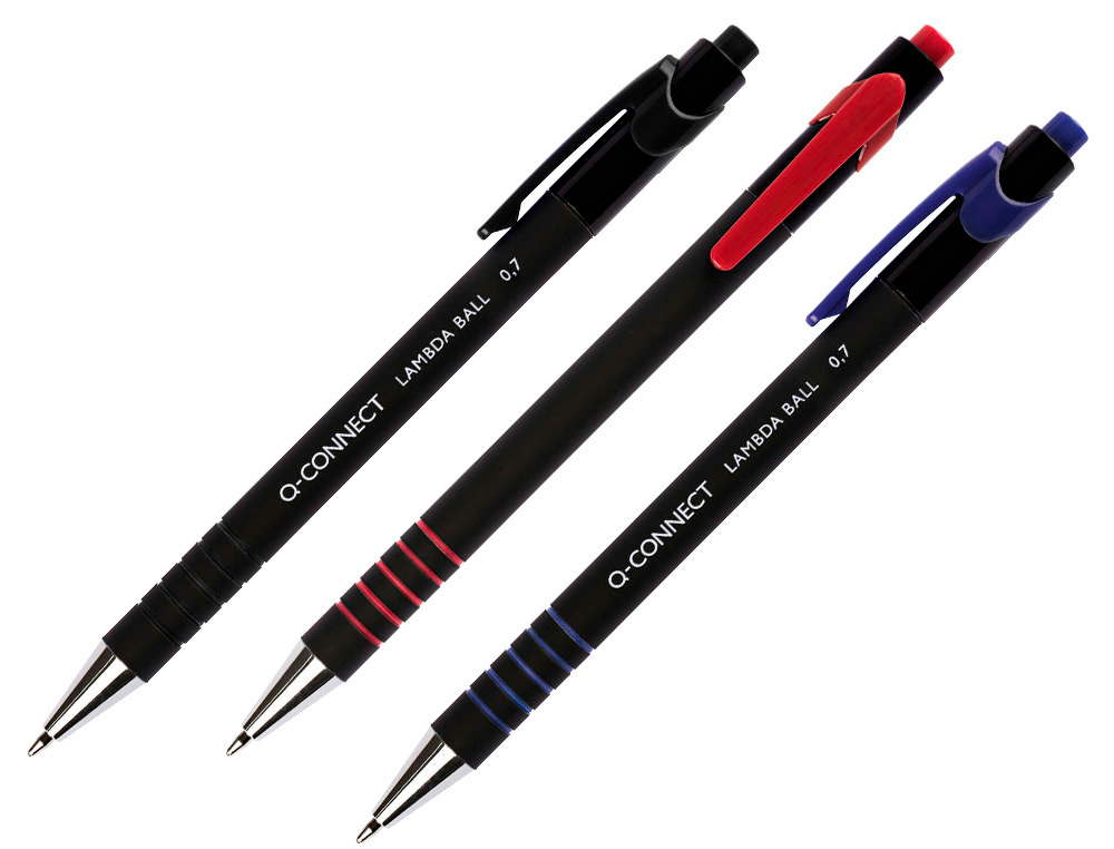 ESFEROGRAFICA Q-CONNECT RETRATIL COM GRIP 0,7 MM COR VERMELHA