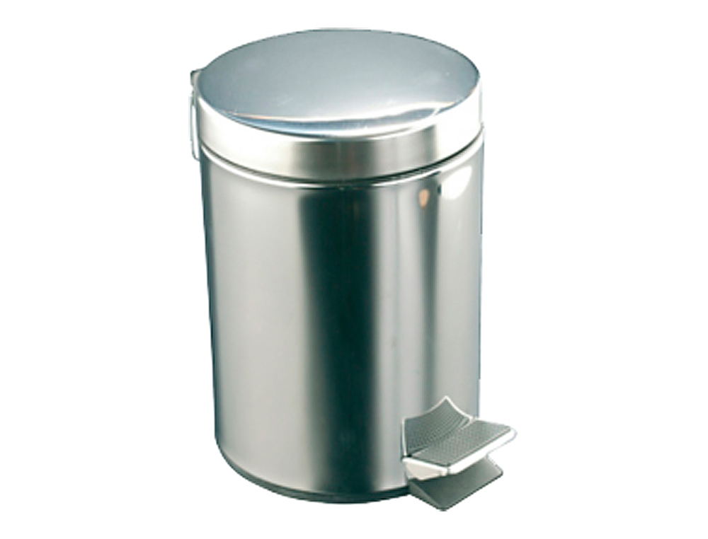 CESTO DE PAPEIS DAHI COM PEDAL ACO INOXIDAVEL 12 LITROS 25X40 CM