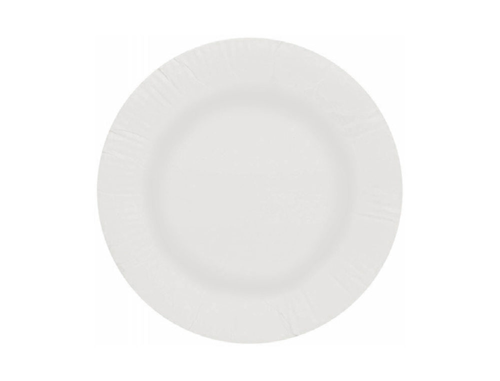 PRATO PAPEL RECICLAVEL BRANCO 18 CM PACK 50 UNIDADES