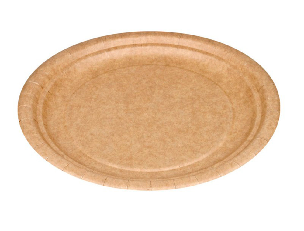 PRATO CARTAO BIODEGRADAVEL CASTANHO 22 CM PACK DE 50 UNIDADES
