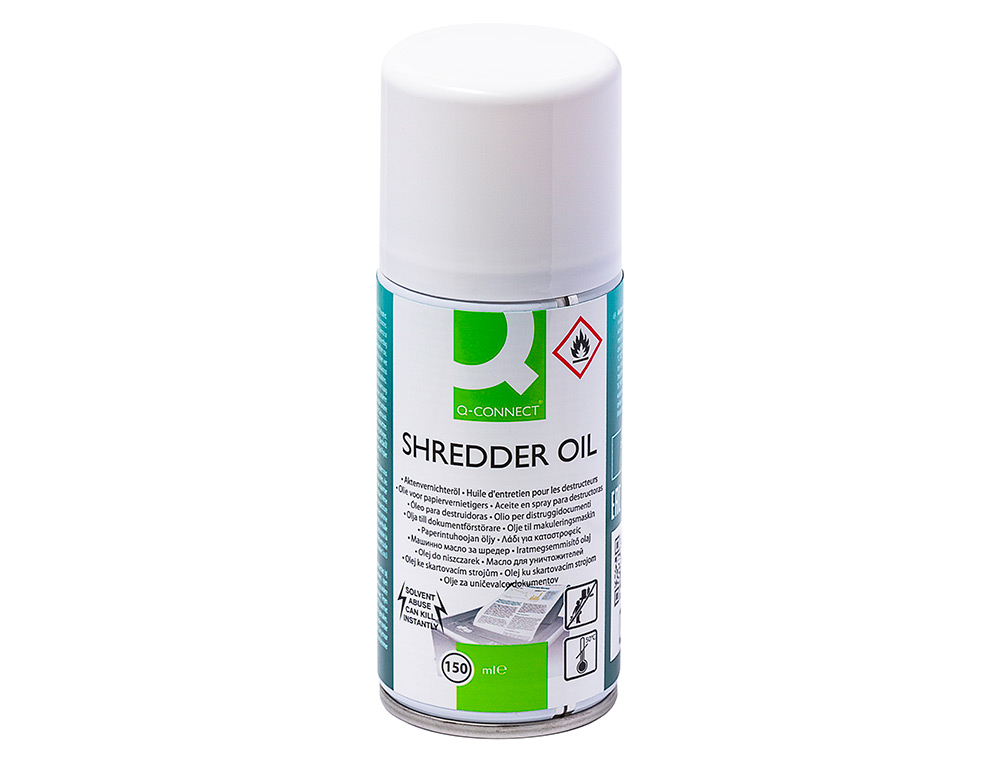 OLEO LUBRIFICANTE Q-CONNECT EM SPRAY PARA DESTRUIDORA DE DOCUMENTOS 150 ML