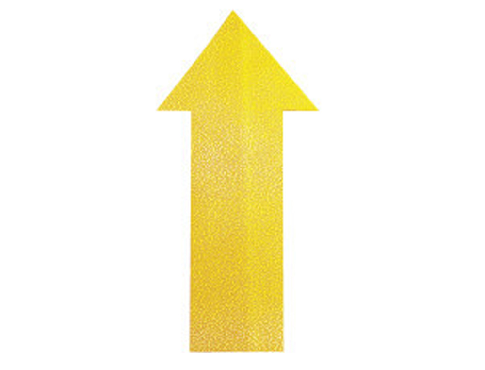 SIMBOLO ADESIVO DURABLE PVC FORMA DE FLECHA PARA DELIMITACAO DE CHAO AMARELO 200X100X0,7 MM PACK DE 10 UNIDADES