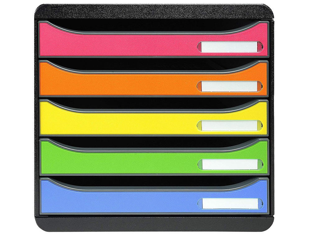 BLOCO CLASSIFICADOR DE SECRETARIA EXACOMPTA BIG-BOX PLUS CLASSIC IDERAMA ARLEQUIN 5 GAVETAS MULTICOLOR 347X278X271 MM