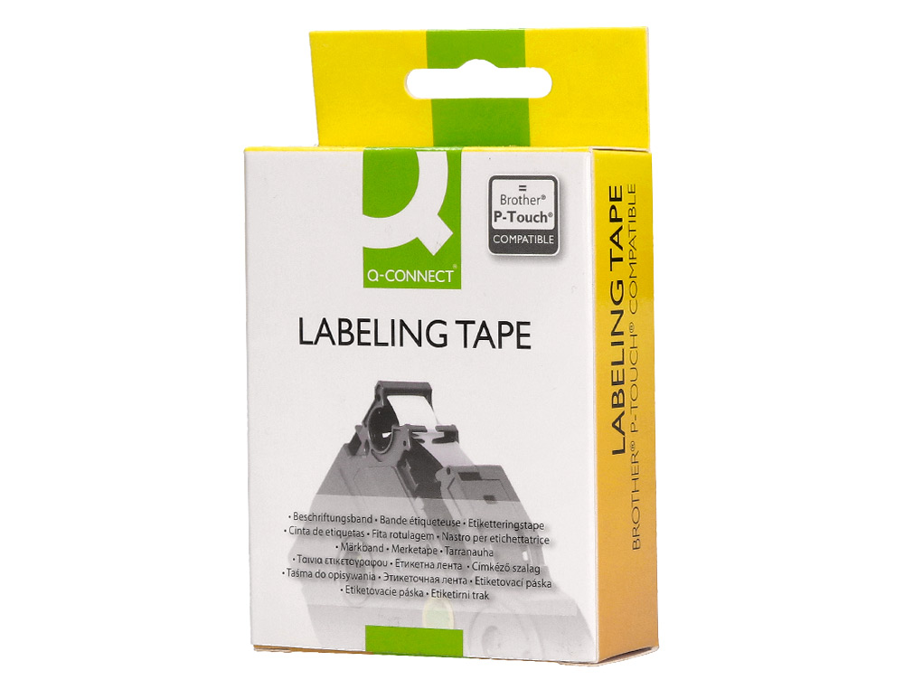 FITA Q-CONNECT TZE-251 BRANCA-PRETA 24MM COMPRIMENTO 8 MT