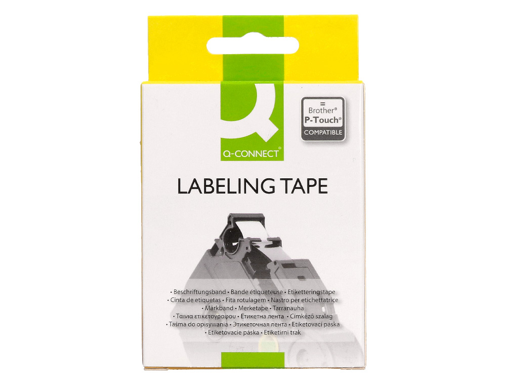 FITA Q-CONNECT TZE-251 BRANCA-PRETA 24MM COMPRIMENTO 8 MT