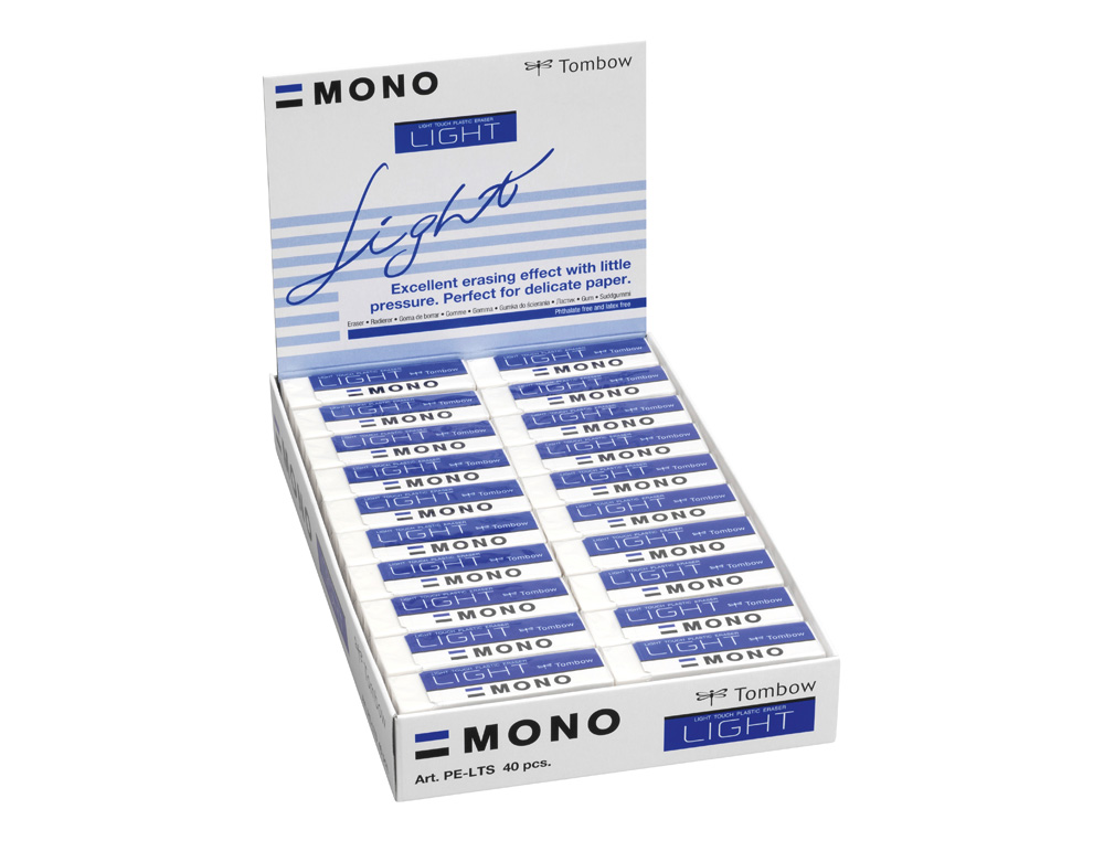 BORRACHA TOMBOW MONO LIGHT CAIXA DE 40 UNIDADES