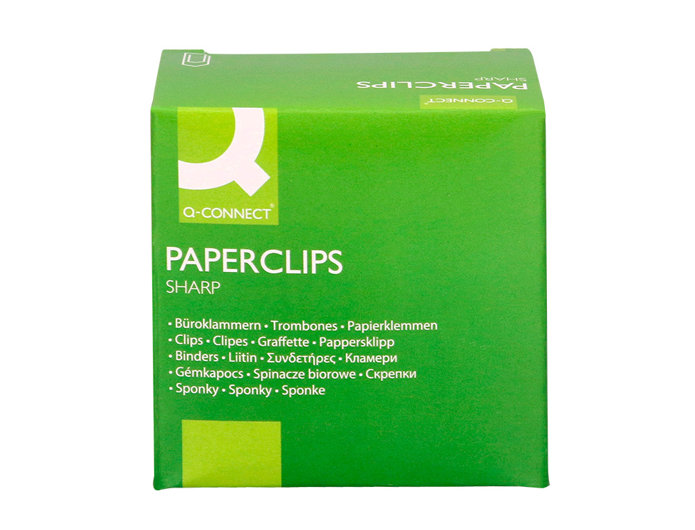 CLIPS NIQUELADOS Q-CONNECT PLANO EM BICO - N. 3, 50 MM CAIXA DE 100 UNIDADES