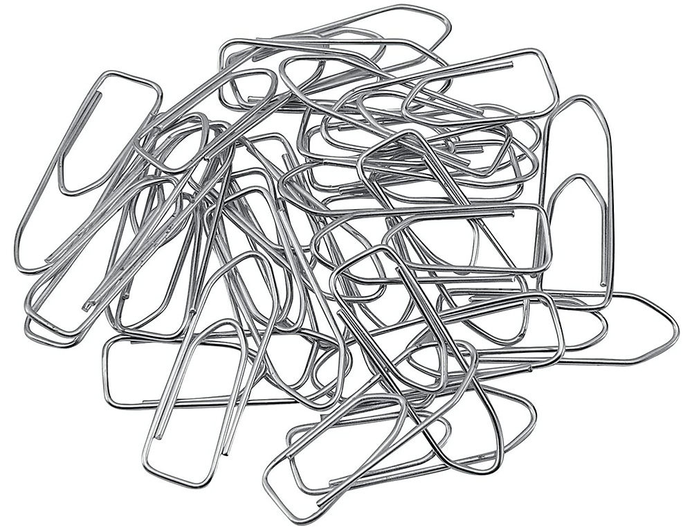 CLIPS NIQUELADOS Q-CONNECT PLANO EM BICO - N. 3, 50 MM CAIXA DE 100 UNIDADES