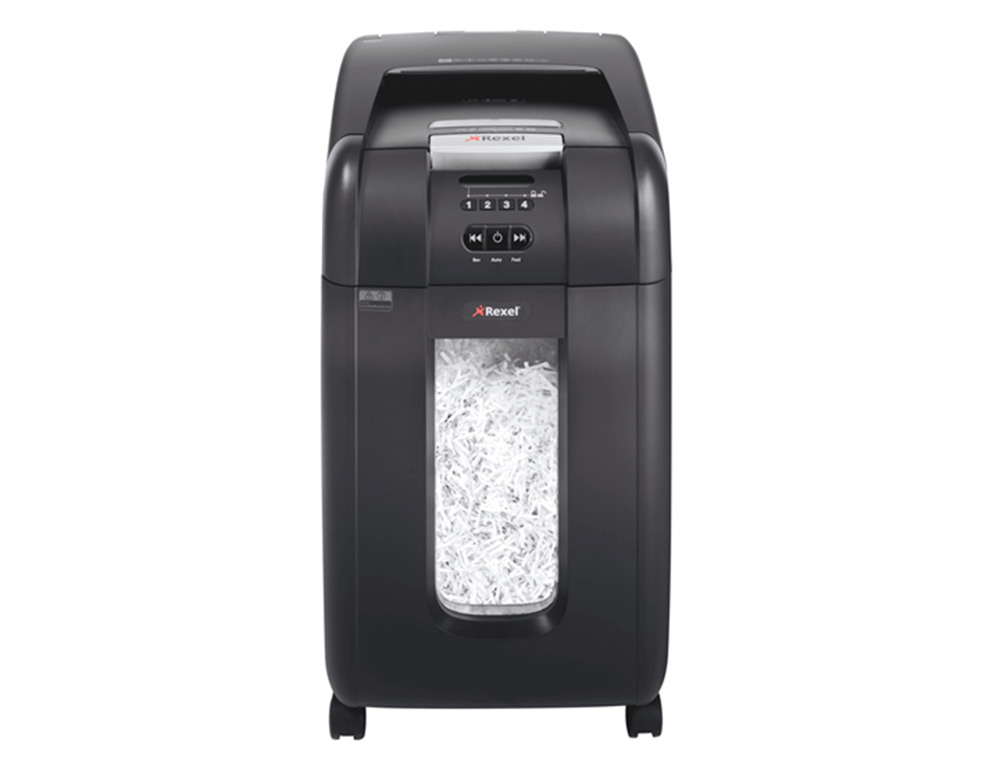 DESTRUIDORA DE DOCUMENTOS REXEL OPTIMUM AUTOFEED+ 300X EU CAPACIDADEE DE CORTE 300 FOLHAS DESTROI AGRAFES E CLIPS 60 LIT
