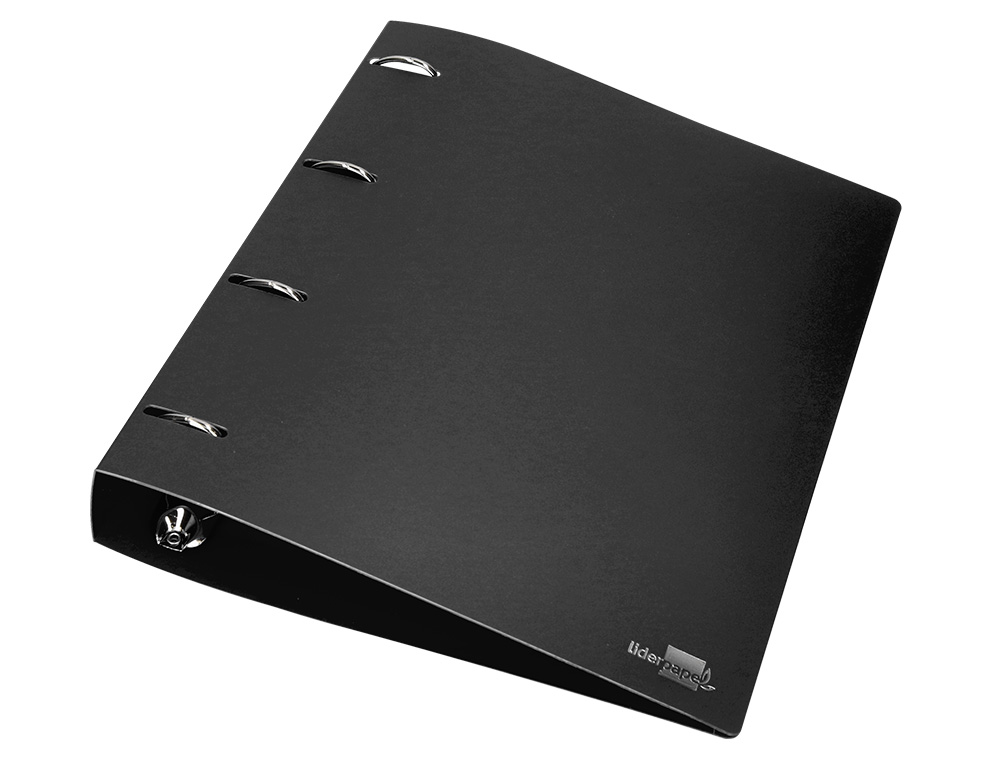 PASTA LIDERPAPEL POLIPROPILENO DIN A4 4 ANEIS MISTOS 40 MM PRETO OPACO