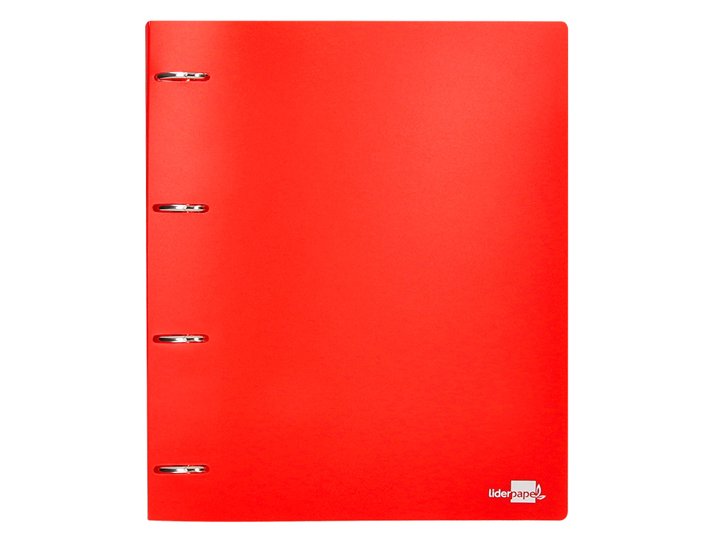 PASTA LIDERPAPEL POLIPROPILENO DIN A4 4 ANEIS MISTOS 40 MM VERMELHO TRANSLUCIDO