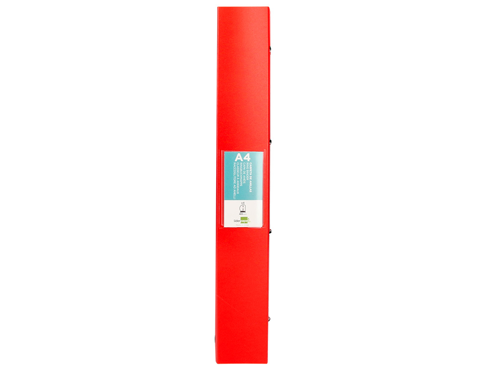 PASTA LIDERPAPEL POLIPROPILENO DIN A4 4 ANEIS MISTOS 40 MM VERMELHO TRANSLUCIDO