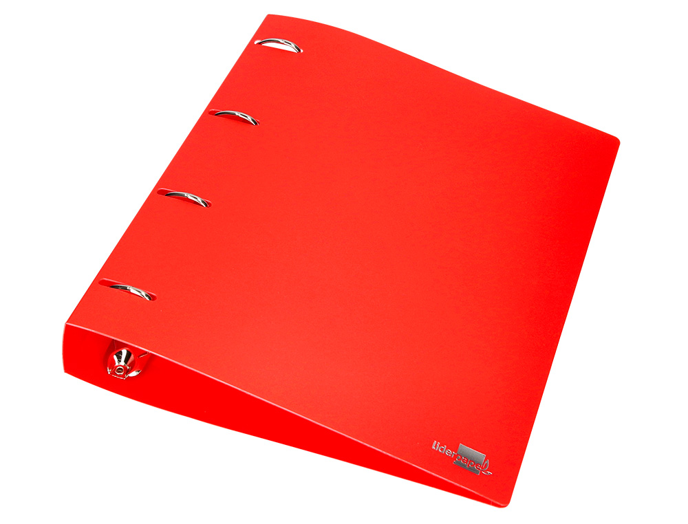 PASTA LIDERPAPEL POLIPROPILENO DIN A4 4 ANEIS MISTOS 40 MM VERMELHO TRANSLUCIDO
