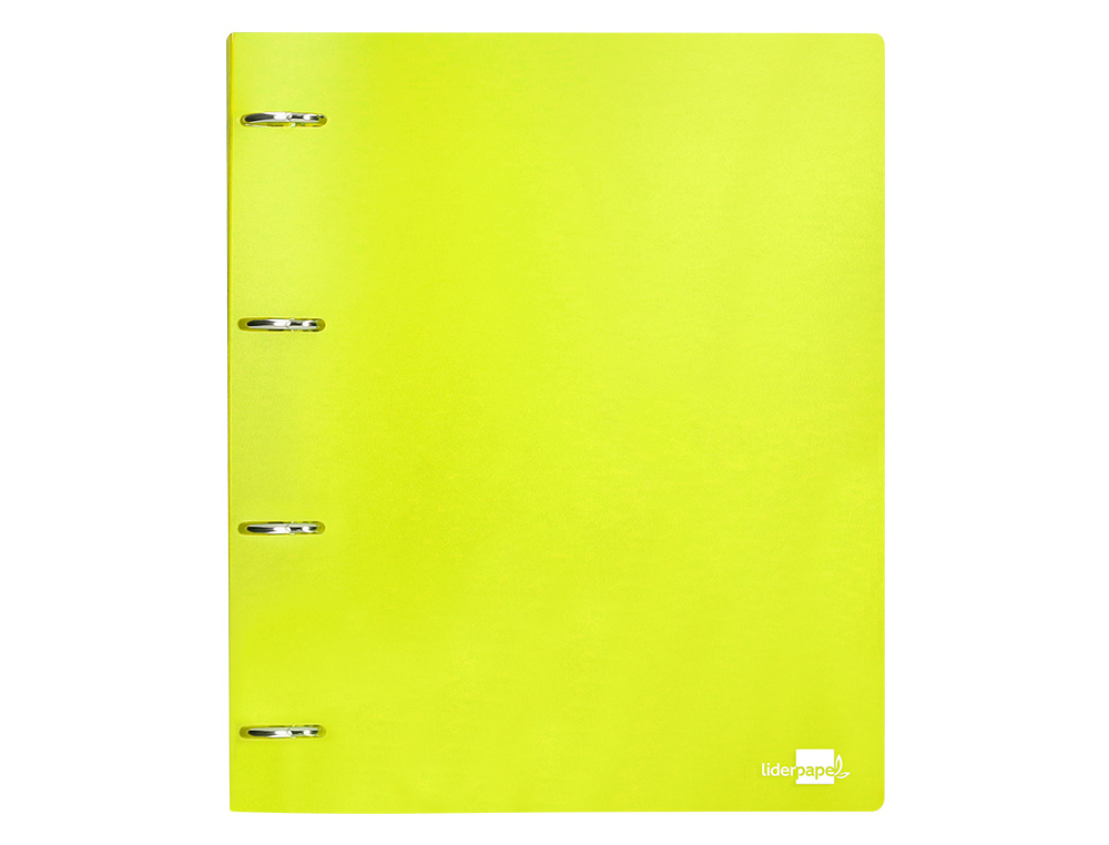 PASTA LIDERPAPEL POLIPROPILENO DIN A4 4 ANEIS MISTOS 40 MM AMARELO FLUOR OPACO