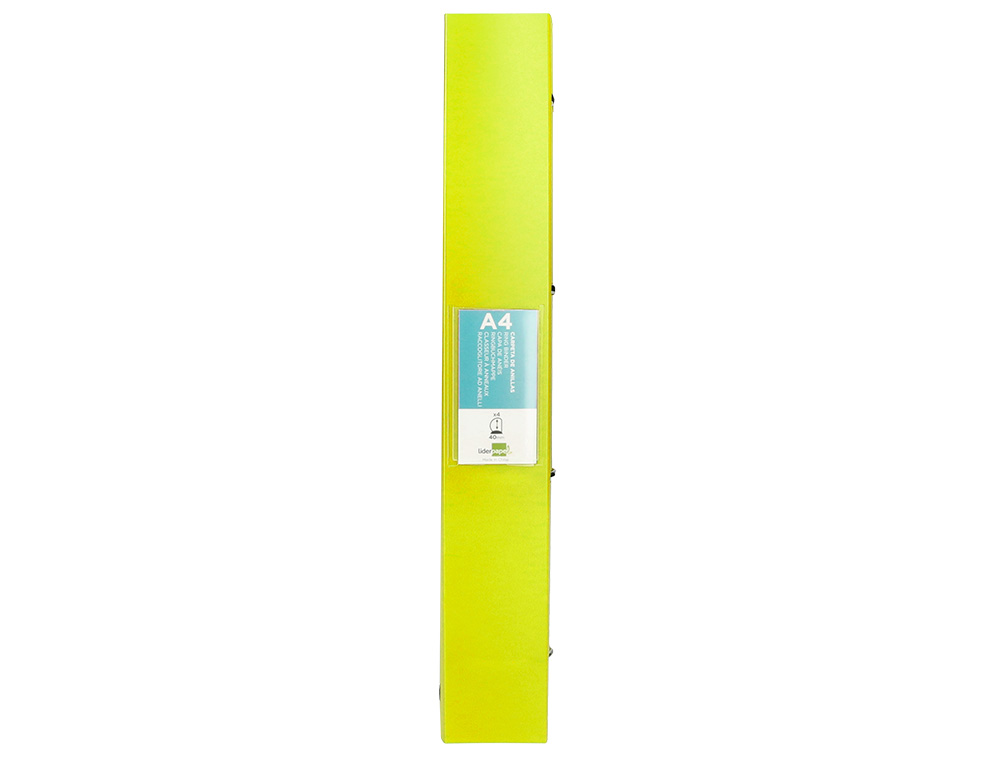 PASTA LIDERPAPEL POLIPROPILENO DIN A4 4 ANEIS MISTOS 40 MM AMARELO FLUOR OPACO